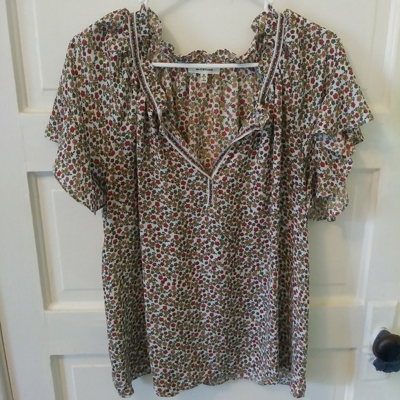 Floral Ruffle Collar Blouse - Picture 1 of 9